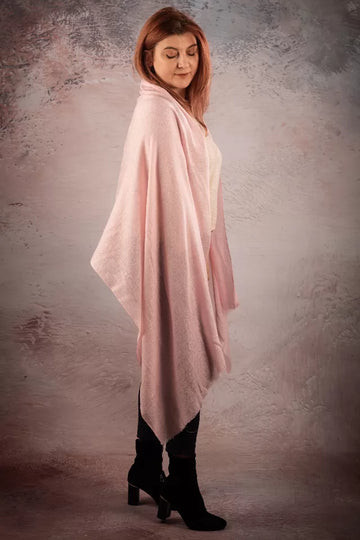 Șal pashmina roz pastel uni
