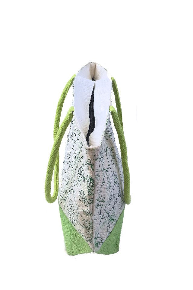 Geanta de iuta verde fistic