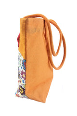 Geanta de iuta galben floral