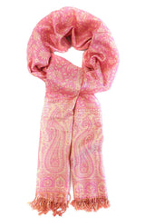 Esarfa Casmir reversibila Paisley oriental floral corai - India