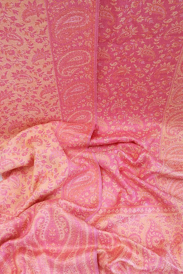 Esarfa Casmir reversibila Paisley oriental floral corai - India