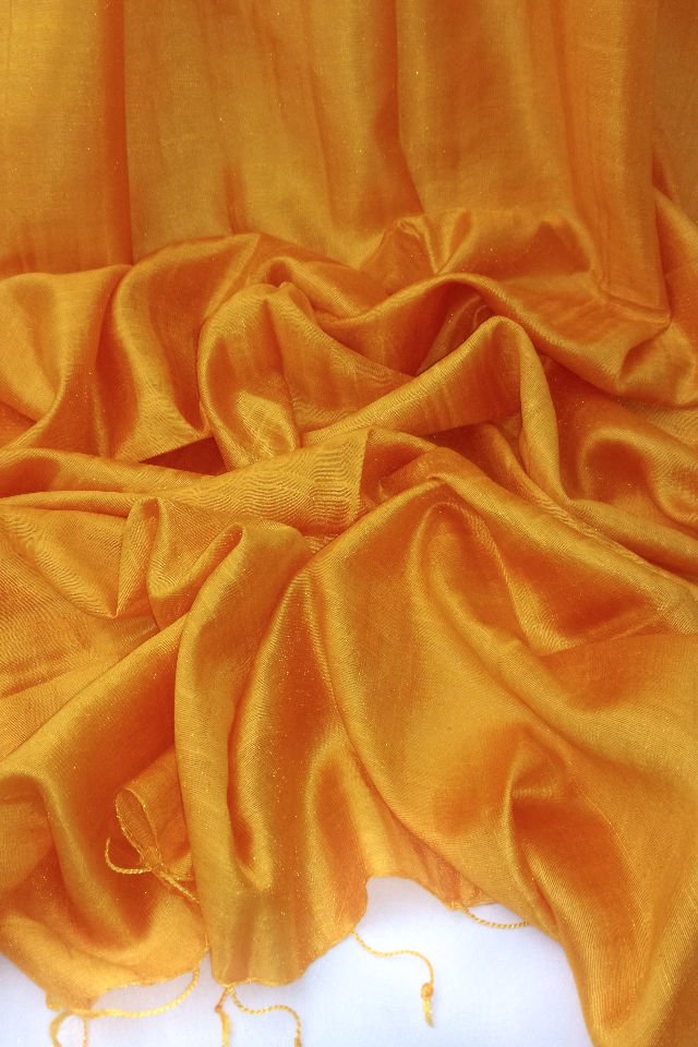 Esarfa Cara, Matase cruda Indian Khadi Galben