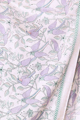 Eșarfă Cara, Mătase naturala tussar, crem lila, marime universala