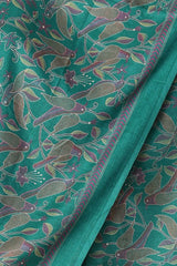 Esarfa Cara, Matase naturala tussar, verde, Marime universala