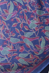 Eșarfă Cara, Mătase naturala tussar, albastru, marime universala