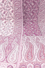 Esarfa reversibila Paisley oriental floral India lila-bej