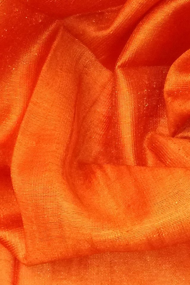 Esarfa Cara, Matase cruda Indian Khadi Portocală