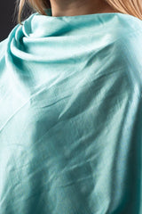 Esarfa matase bumbac turquise marin