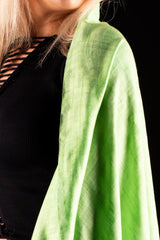 Esarfa matase si bumbac verde fistic