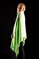 Esarfa matase si bumbac verde fistic