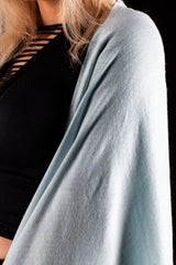 Sal pashmina bleo ciel uni