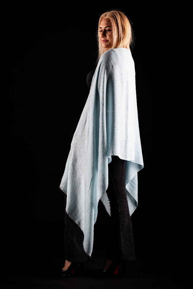 Sal pashmina bleo ciel uni