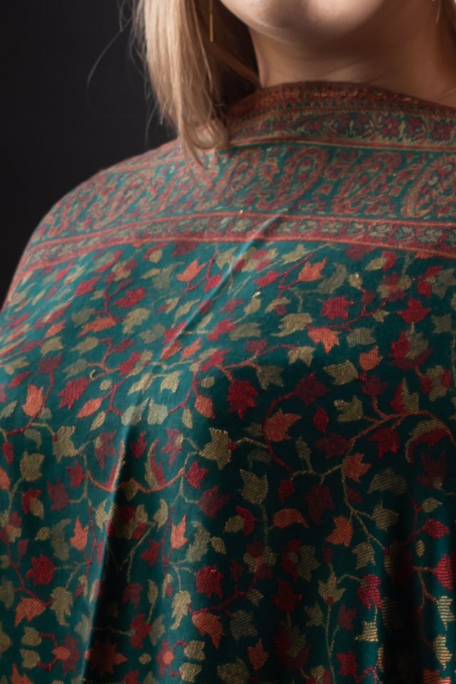 Şal Kani India, verde - Cel mai bun șal din Pashmina