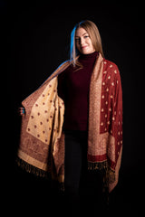 Esarfa reversibila Paisley oriental floral India