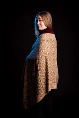 Eșarfă Cașmir reversibilă Paisley India, bej