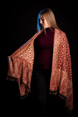 Esarfa Casmir reversibila Paisley oriental floral India