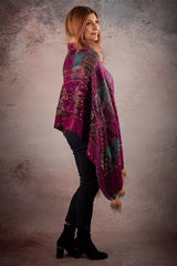 Sal mov cu broderie hand made si blanita artificiala India