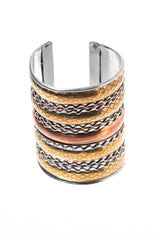 Bratara lata aurie cu model zigzag