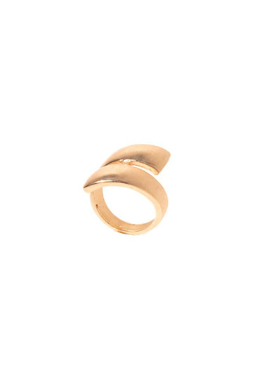 Inel metalic auriu spiral